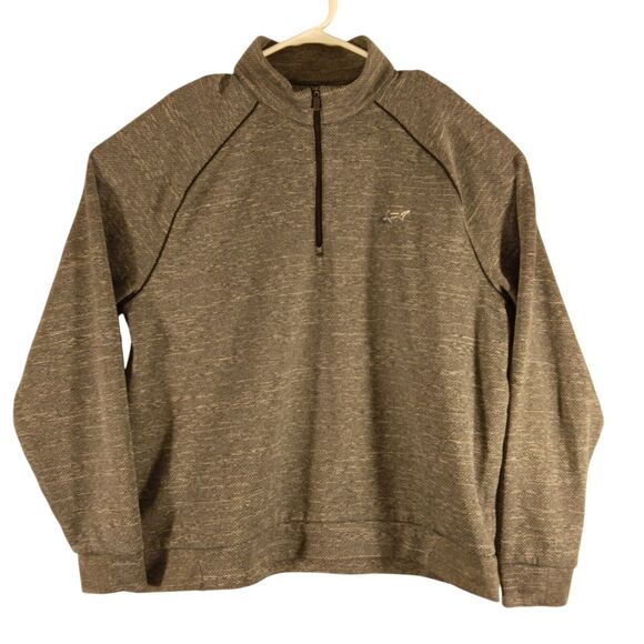 Greg Norman jacket mens L Large gray long sleeve 1/4 zip shirt mock neck golf - Picture 1 of 8